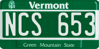 VT license plate NCS653