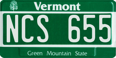 VT license plate NCS655