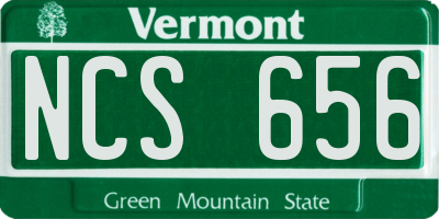 VT license plate NCS656