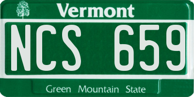 VT license plate NCS659
