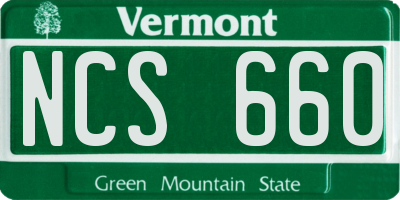 VT license plate NCS660