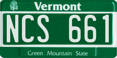 VT license plate NCS661
