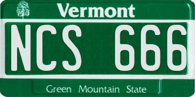 VT license plate NCS666