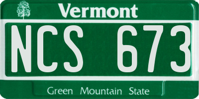 VT license plate NCS673