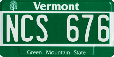 VT license plate NCS676
