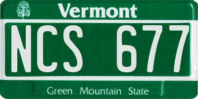 VT license plate NCS677
