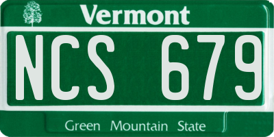 VT license plate NCS679