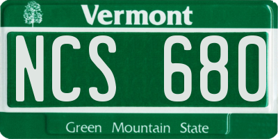 VT license plate NCS680