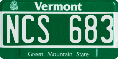 VT license plate NCS683