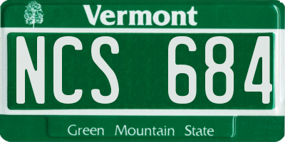 VT license plate NCS684