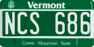 VT license plate NCS686