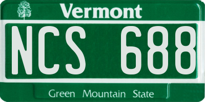 VT license plate NCS688