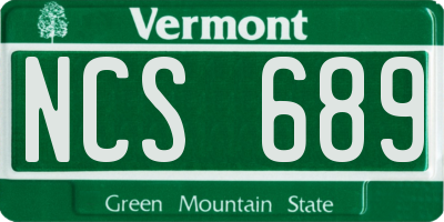 VT license plate NCS689