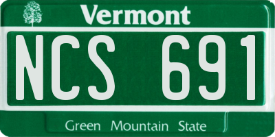 VT license plate NCS691