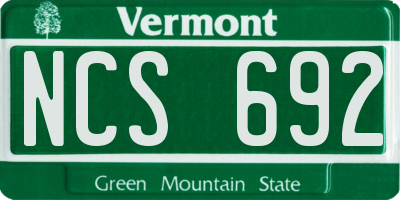 VT license plate NCS692
