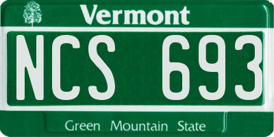 VT license plate NCS693