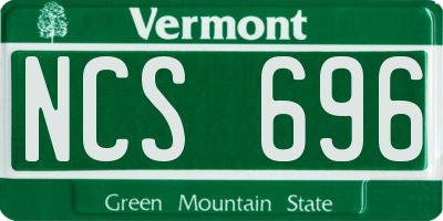 VT license plate NCS696