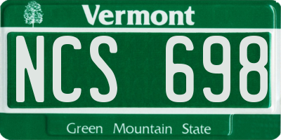 VT license plate NCS698