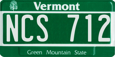 VT license plate NCS712