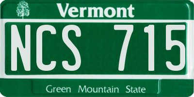 VT license plate NCS715