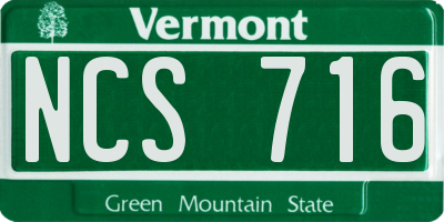 VT license plate NCS716