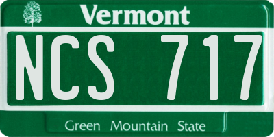 VT license plate NCS717