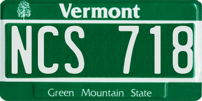 VT license plate NCS718
