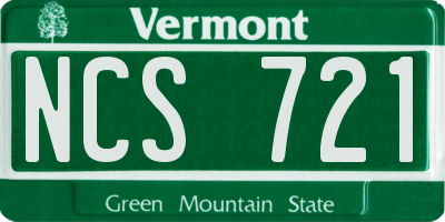 VT license plate NCS721