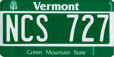 VT license plate NCS727