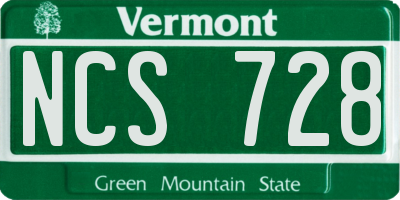 VT license plate NCS728
