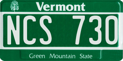 VT license plate NCS730