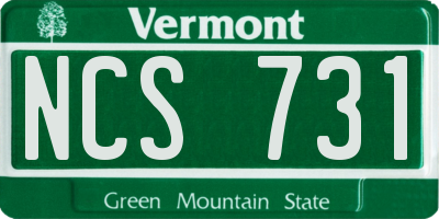 VT license plate NCS731