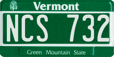 VT license plate NCS732