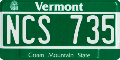 VT license plate NCS735