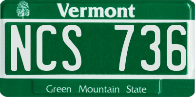 VT license plate NCS736