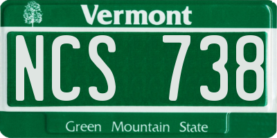 VT license plate NCS738