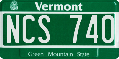 VT license plate NCS740