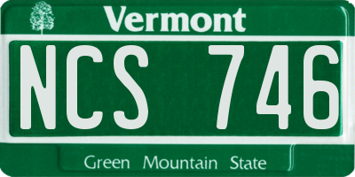 VT license plate NCS746