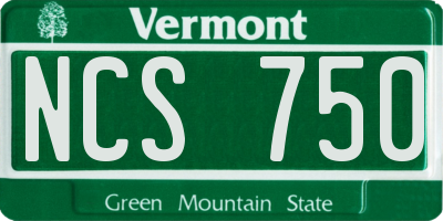 VT license plate NCS750