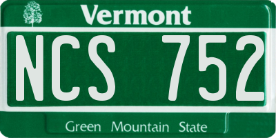 VT license plate NCS752