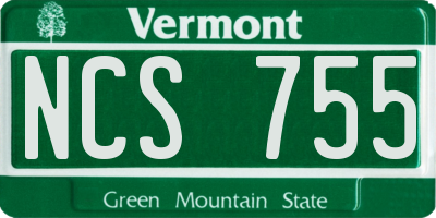 VT license plate NCS755