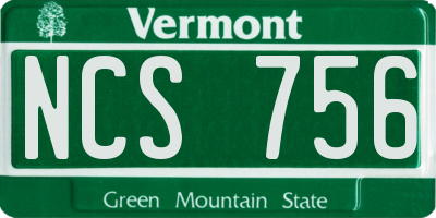 VT license plate NCS756