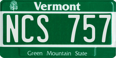 VT license plate NCS757