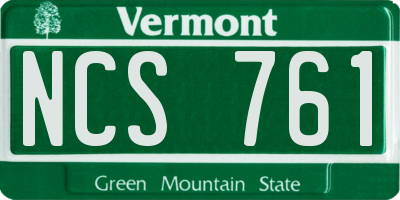 VT license plate NCS761