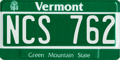 VT license plate NCS762
