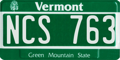 VT license plate NCS763