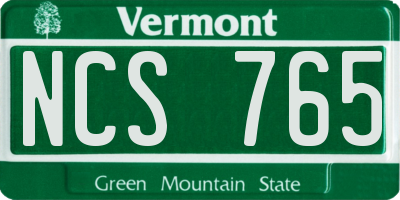 VT license plate NCS765