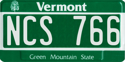 VT license plate NCS766