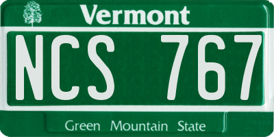 VT license plate NCS767