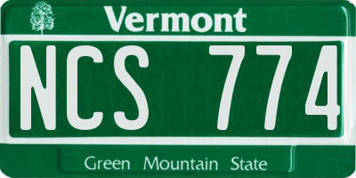 VT license plate NCS774